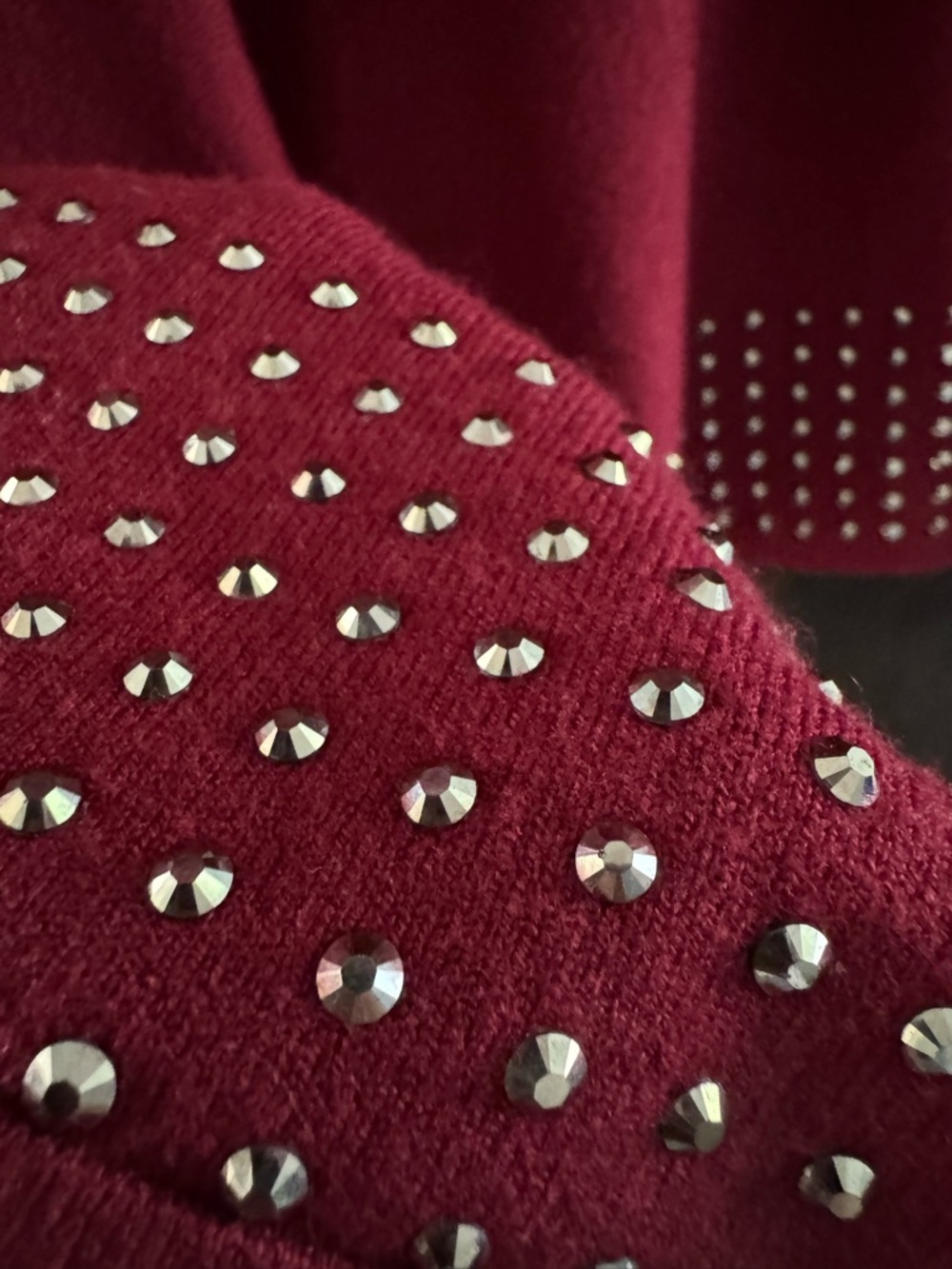 Sioni Maroon Embellished Knit Poncho - Picture 8 of 12